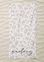 Neutral Leopard Custom Beach Towel (BTOWEL1037)