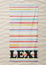 Retro Stripes Custom Beach Towel (BTOWEL1044)