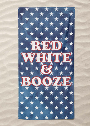 Red White and Booze Beach Towel (BTOWEL1056)