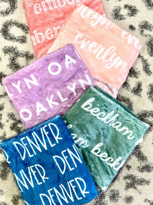 Volleyball Name Repeat Minky Blanket (MINKY1164)