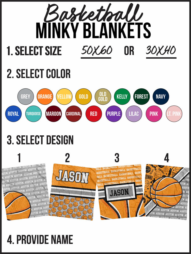 Basketball Action Minky Blanket (MINKY1182)