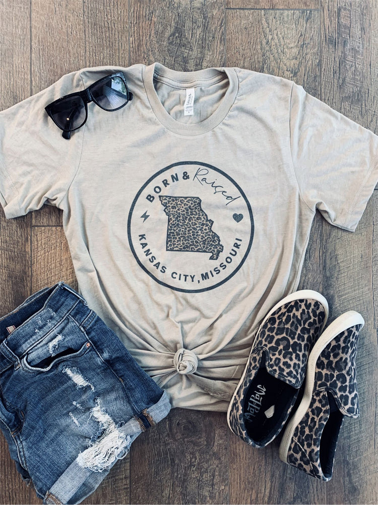 Born and Raised Leopard State Tee (STATE1003-TEE)