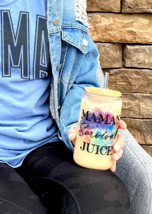 Surviving on Mama Juice Glass Drink ware