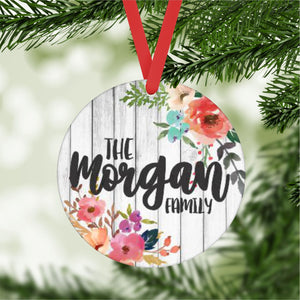 
            
                Load image into Gallery viewer, Watercolor Floral Custom Metal Christmas Ornament (CO1019)
            
        