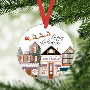 Small Town Custom Metal Christmas Ornament (CO1055)