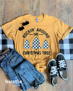 Rockin' Around the Christmas Tree Mustard Tee (XMASS1002-SPT-MUSTARD)