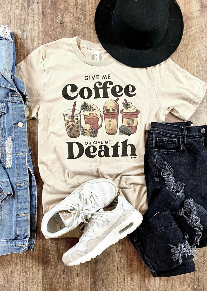 Give me Coffee or Give me Death Tee (FOOD1010-DTG-TEE)