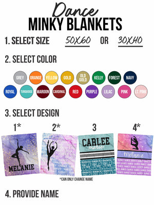 Dance Purple Watercolor Minky Blanket (MINKY1207)