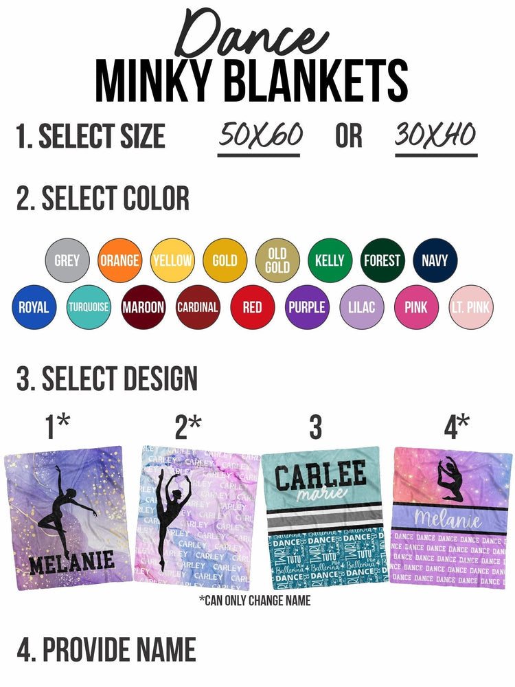 Dance Split Watercolor Minky Blanket (MINKY1210)