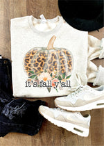 It's Fall Y'all Leopard Pumpkin Sweatshirt (FALL1006-DTG-SS)