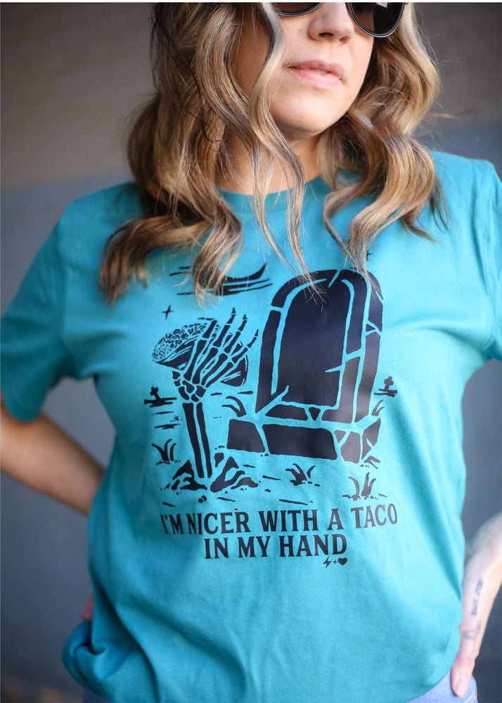 I'm Nicer with a Taco in my Hand Fiesta Tee  (FIESTA1013-DTG-TEE)