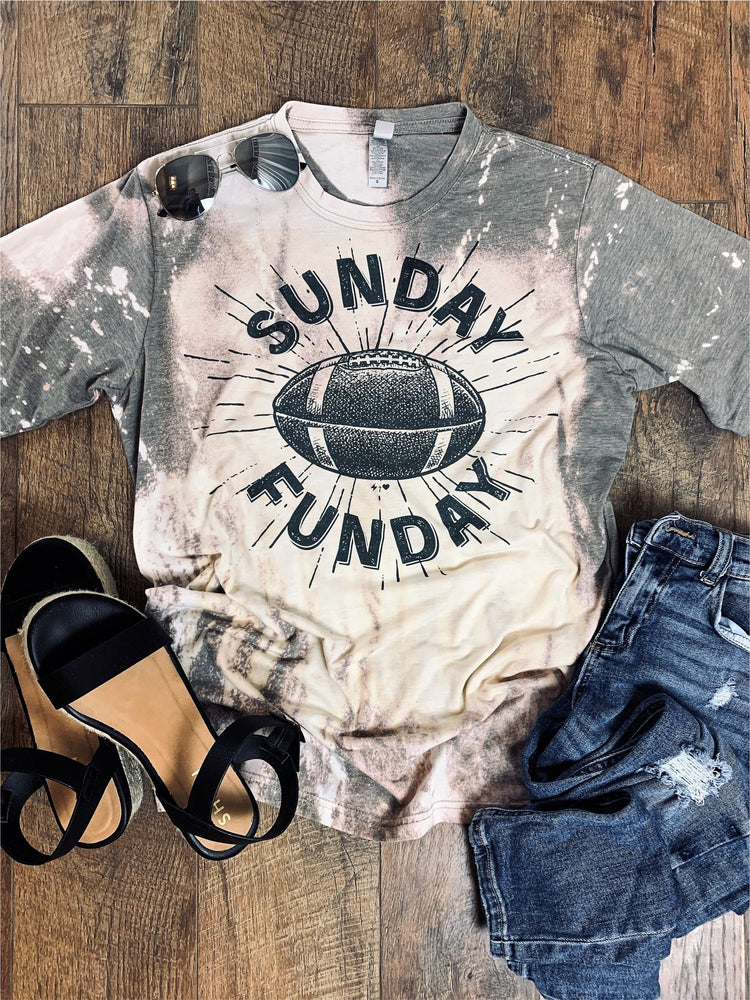 Sunday Funday Distressed Bleached Tee