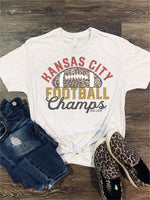 Kansas City Football Champs LEOPARD Tee Shirt