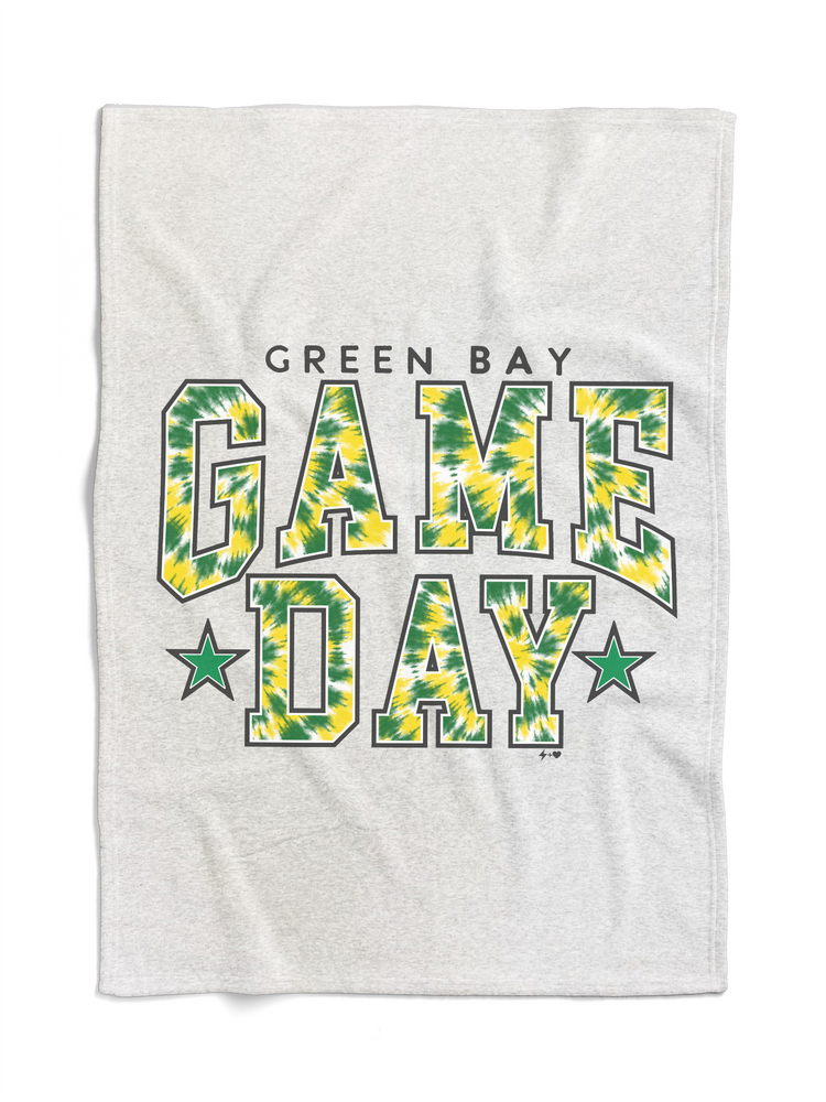 Green Bay Game Day Faux Tie Dye Sweatshirt Blanket (BLANKET-GB1002) –