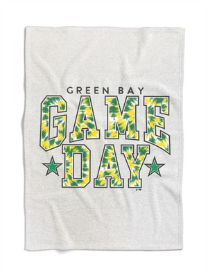 Green Bay Game Day Faux Tie Dye Sweatshirt Blanket (BLANKET-GB1002)
