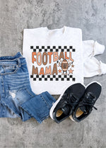 Checkered Football Mama Sweatshirt (FBALL1001-DTG-SS)