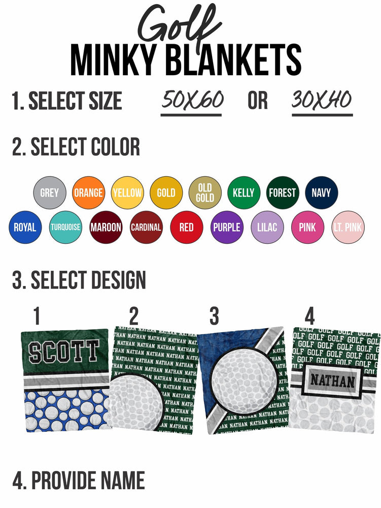 Golf Split Repeat Minky Blanket (MINKY1215)