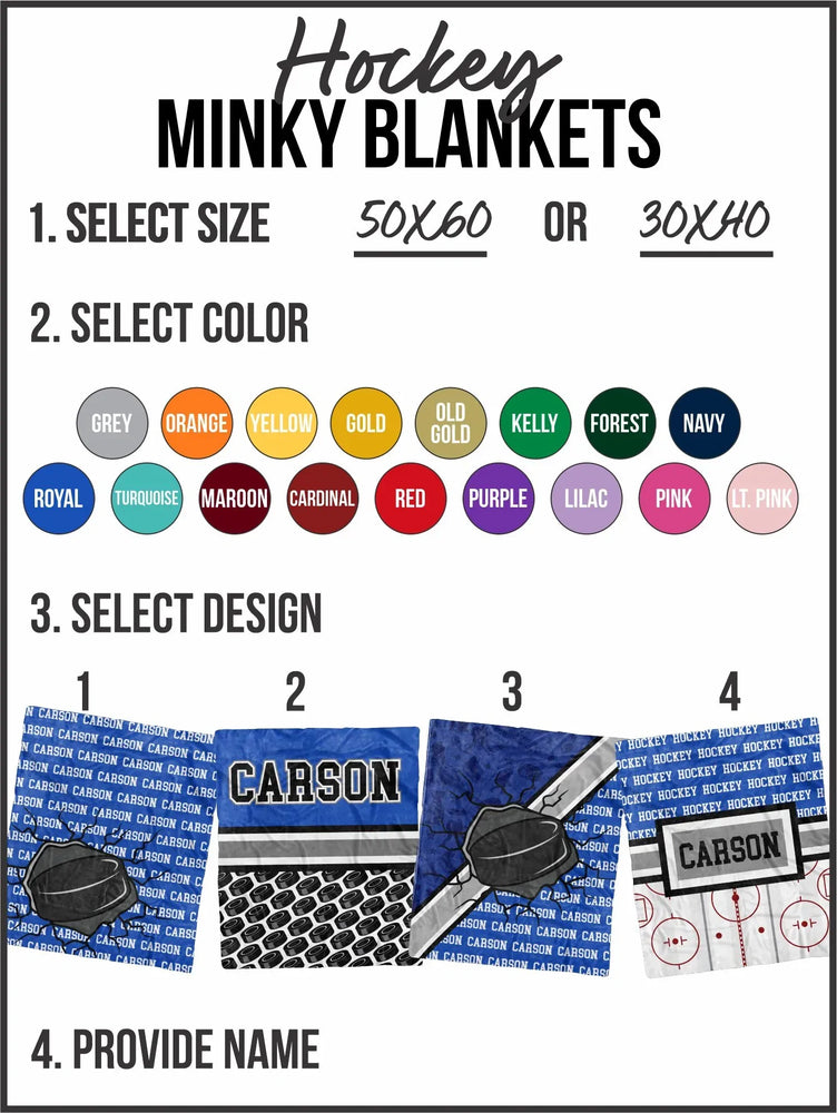 Hockey Zoom Minky Blanket (MINKY1199)