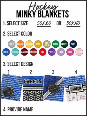 Hockey Zoom Minky Blanket (MINKY1199)