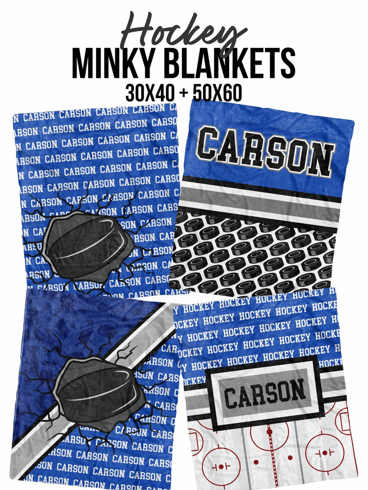 
            
                Load image into Gallery viewer, Hockey Split Minky Blanket (MINKY1197)
            
        
