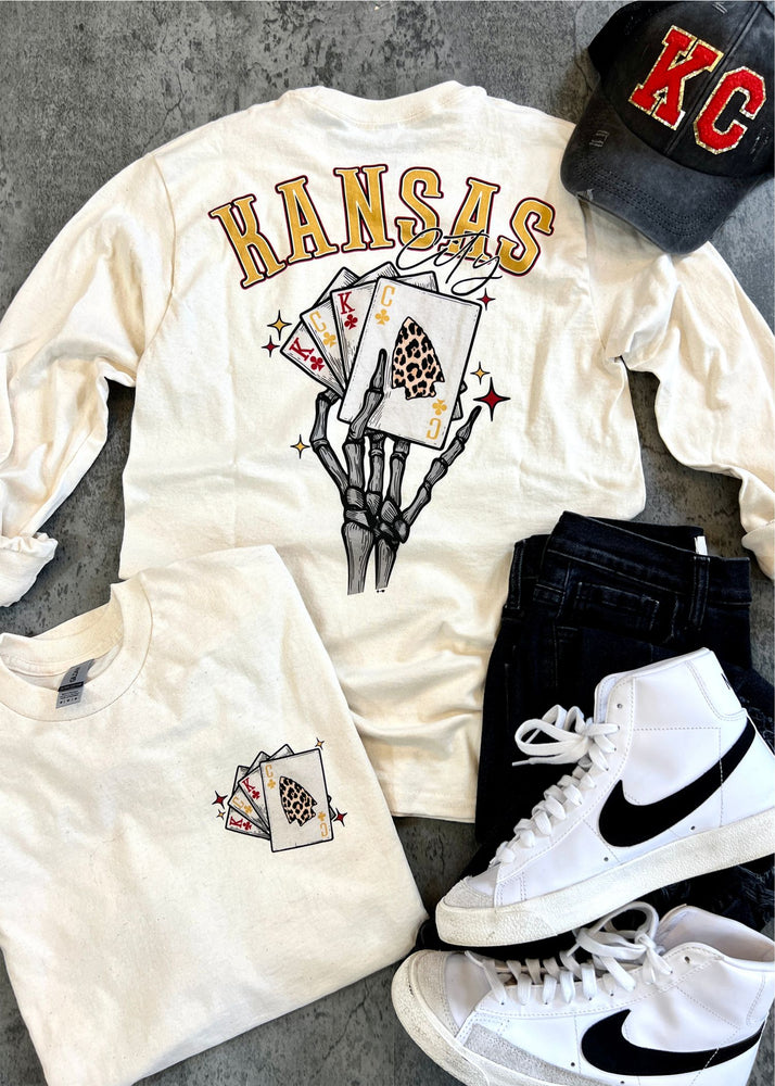 
            
                Load image into Gallery viewer, Kansas City Two of a Kind Long Sleeve Tee (KCFB1058-DTG-LST-LEO)
            
        