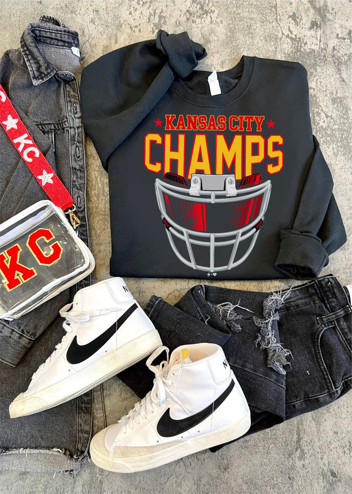 
            
                Load image into Gallery viewer, KC Champs Helmet Sweatshirt (KCFB1059-DTF-SS)
            
        