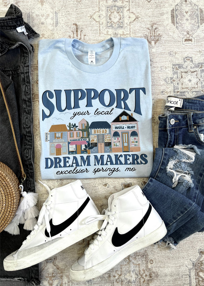 
            
                Load image into Gallery viewer, Support Your Local Dream Makers Custom Tee (LOGO1005-DTG-BLUE)
            
        