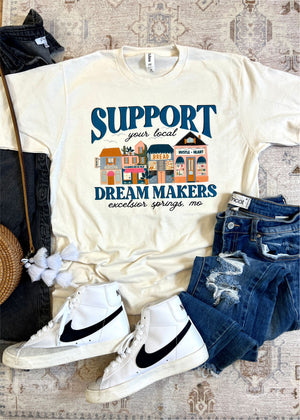 Support Your Local Dream Makers Custom Tee (LOGO1005-DTG-NATURAL)