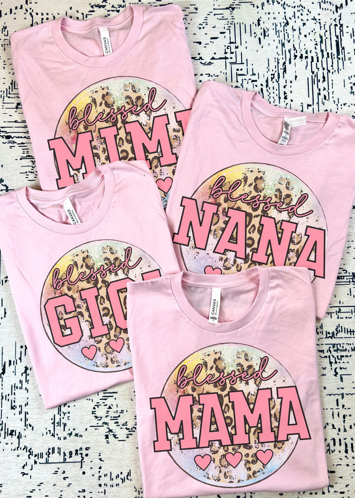 Custom Name Mama Watercolor Leopard Tee Shirt (MAMA1012-DTG-TEE)
