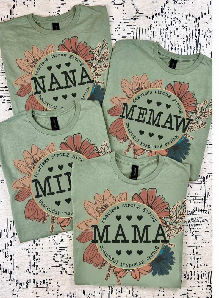 Custom Name Mama Floral Definition Tee Shirt (MAMA1013-DTG-TEE)