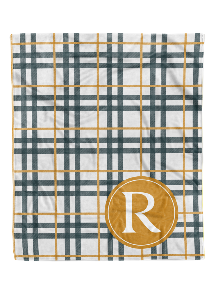 
            
                Load image into Gallery viewer, Gold Plaid Custom Minky Blanket (MINKY1030)
            
        