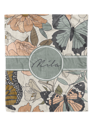 Butterflies Custom Minky Blanket (MINKY1033)