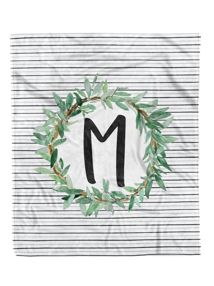Lauren Wreath Custom Minky Blanket (MINKY1038)