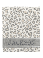 Cream Leopard Custom Minky Blanket (MINKY1044)