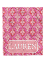 Pink Ornate Custom Minky Blanket (MINKY1047)
