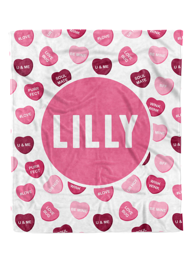 Valentine Hearts Custom Minky Blanket (MINKY1050)