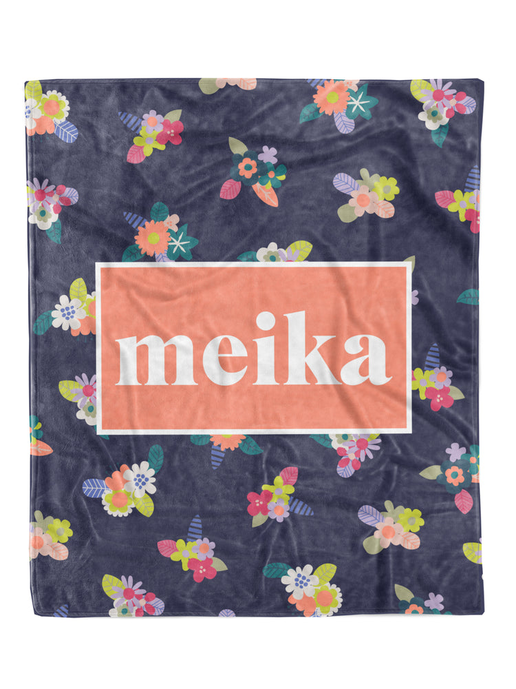 
            
                Load image into Gallery viewer, Neon Floral Custom Minky Blanket (MINKY1057)
            
        