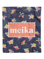 Neon Floral Custom Minky Blanket (MINKY1057)