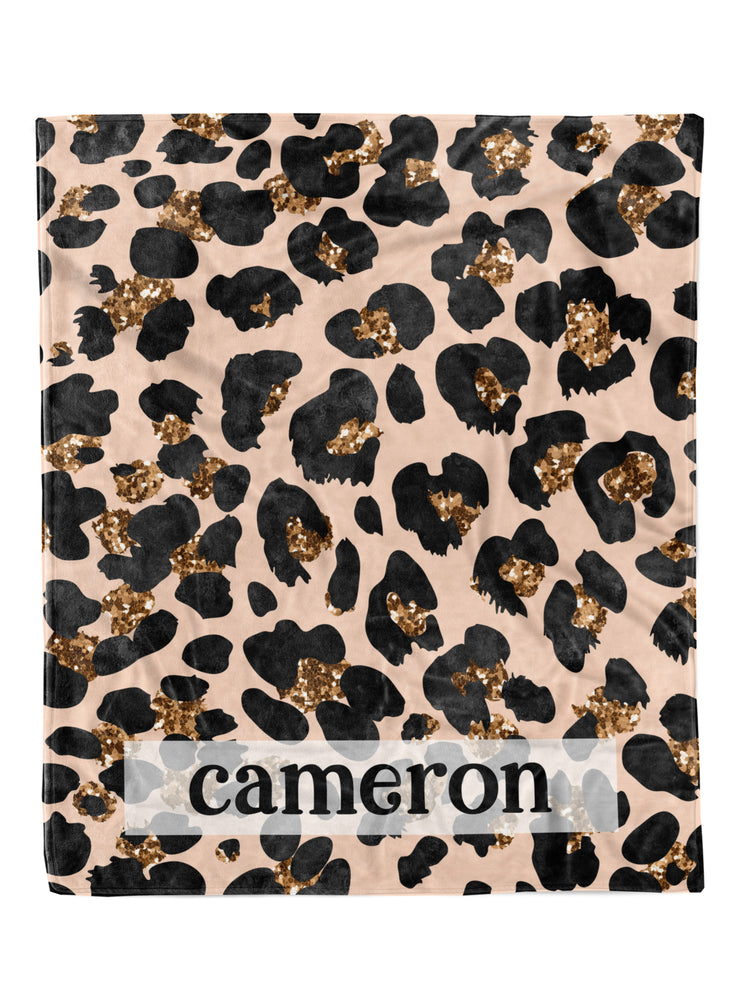 
            
                Load image into Gallery viewer, Glitter Leopard Custom Minky Blanket (MINKY1071)
            
        