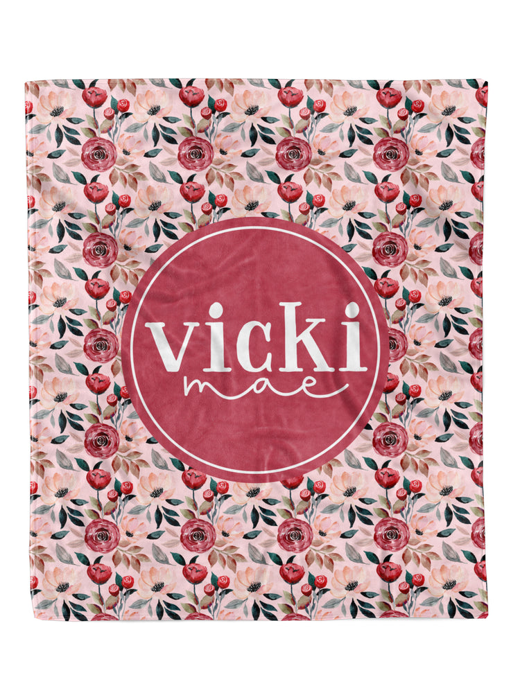Rosie Florals Custom Minky Blanket (MINKY1136)