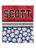 Baseball Split Minky Blanket (MINKY1169)