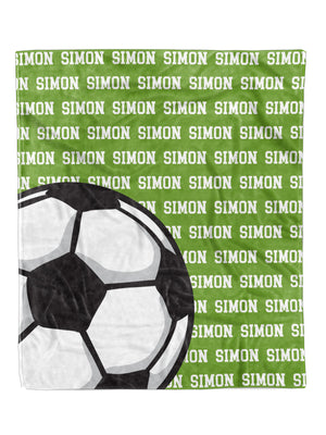 Soccer Name Repeat Minky Blanket (MINKY1172)