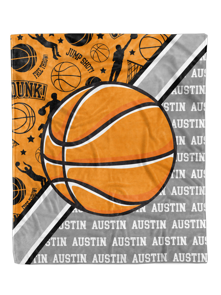 
            
                Load image into Gallery viewer, Basketball Action Minky Blanket (MINKY1182)
            
        