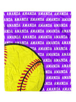 Softball name Repeat Minky Blanket (MINKY1188)