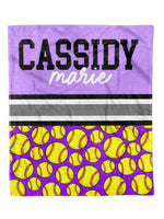 Softball Split Minky Blanket (MINKY1189)