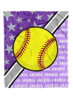 Softball Action Minky Blanket (MINKY1190)