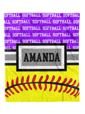 Softball Zoom Minky Blanket (MINKY1191)