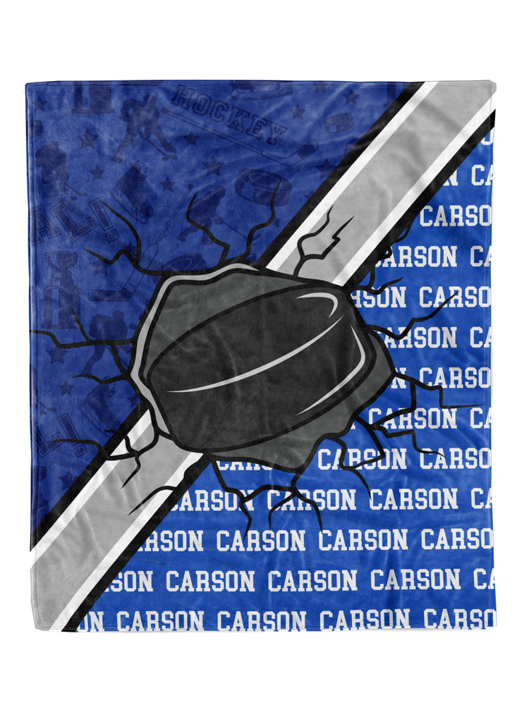 Hockey Action Minky Blanket (MINKY1198)