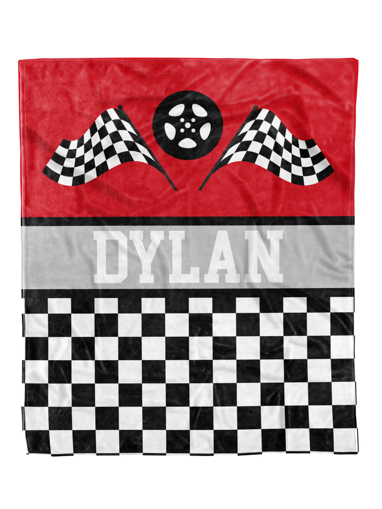 Racing Checkered Zoom Minky Blanket (MINKY1229)