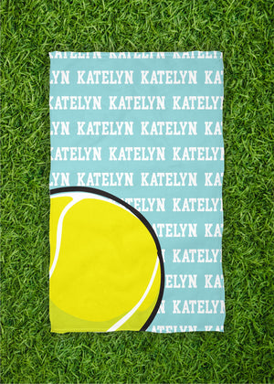 Tennis Ball Name Repeat Custom Rally Towel (RT1002)